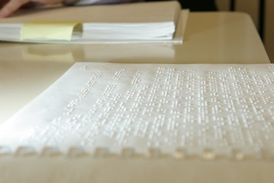 Image of Braille printed page